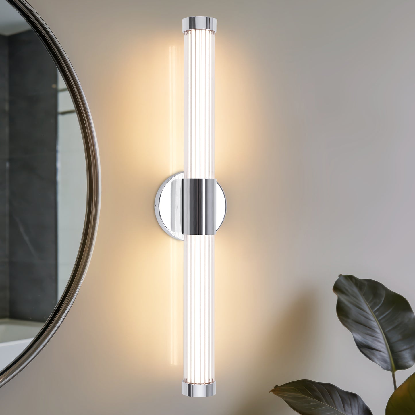 MantoLite LED Mirror Light Bathroom Mirror Lamp - 60.5CM Bathroom Light Wall IP44 Mirror Lamp 360°Modern Indoor Wall Light 12W 3CCT Adjustable 3000K 4000K 6000K Vanity Light Picture Light Chrome