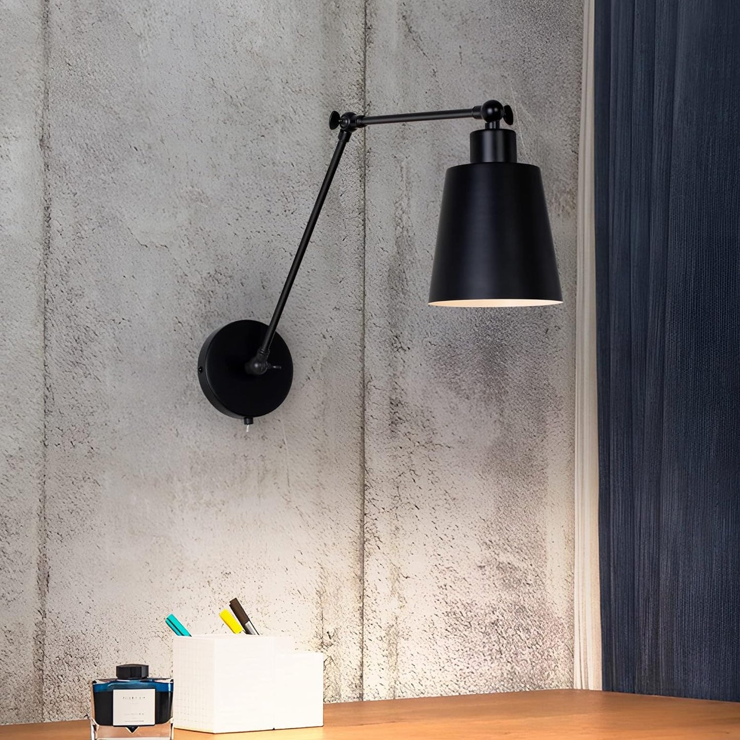 60 cm Bedside Lamp with Cone Lampshade