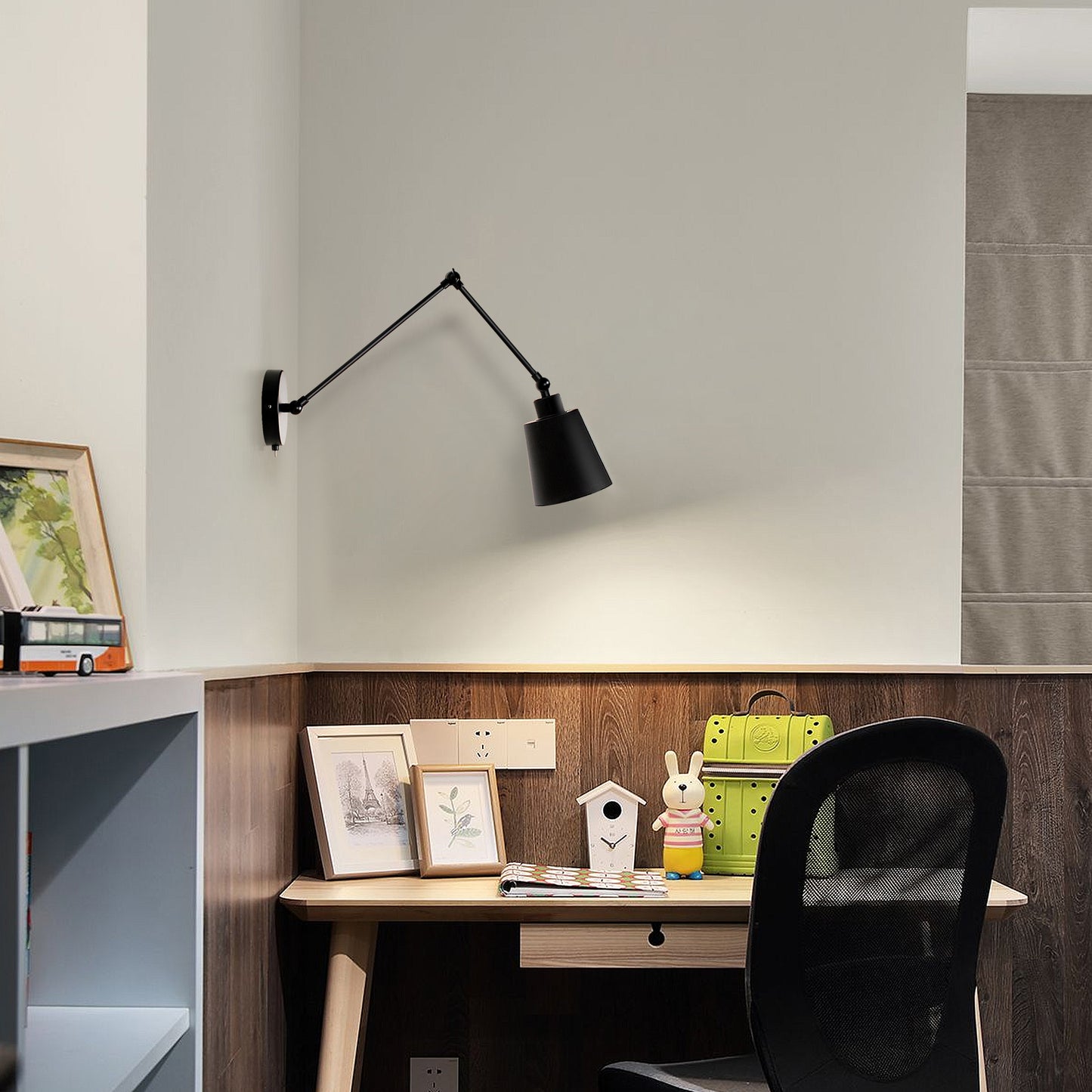 60 cm Bedside Lamp with Cone Lampshade