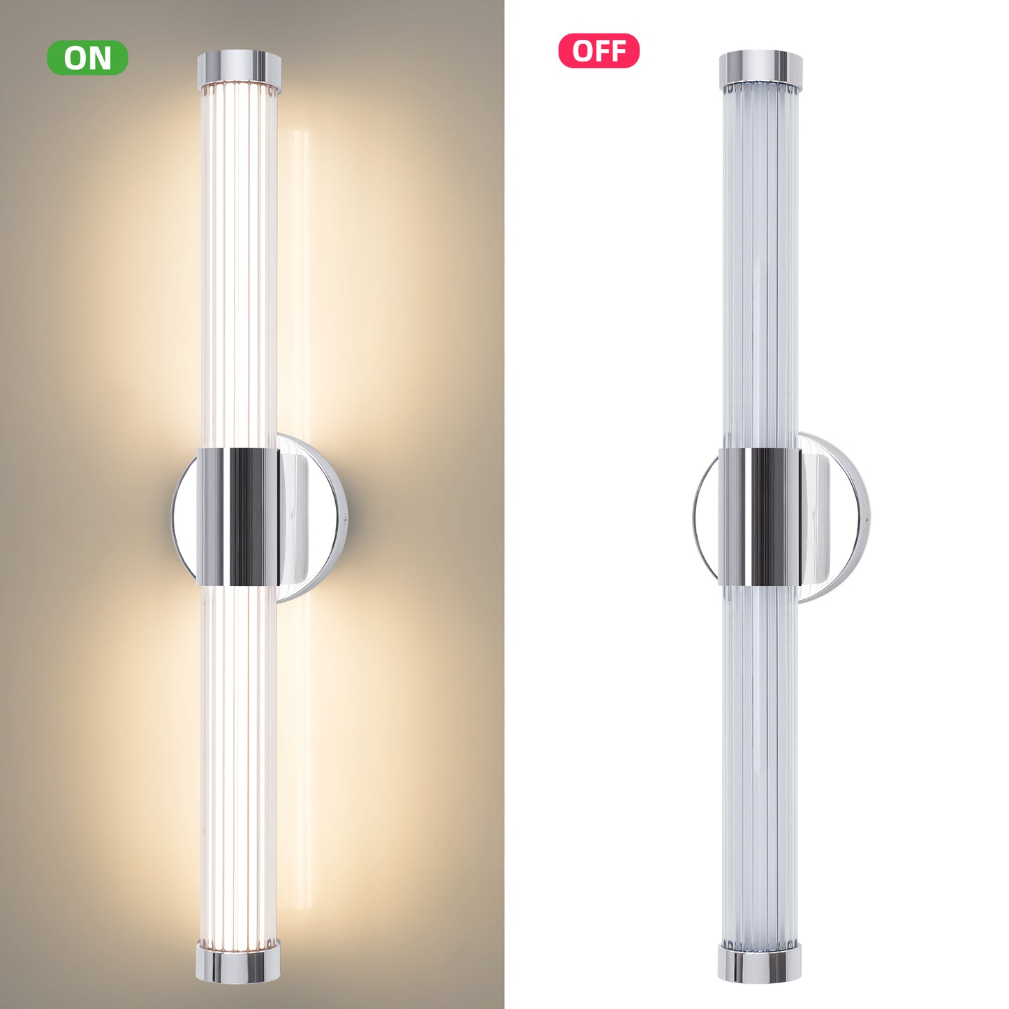 MantoLite LED Mirror Light Bathroom Mirror Lamp - 60.5CM Bathroom Light Wall IP44 Mirror Lamp 360°Modern Indoor Wall Light 12W 3CCT Adjustable 3000K 4000K 6000K Vanity Light Picture Light Chrome