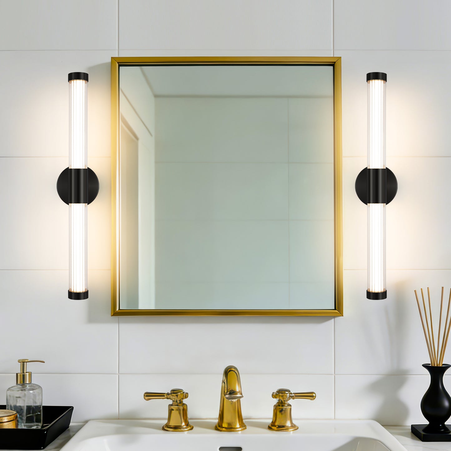 MantoLite LED Mirror Light Bathroom Vanity Light - 60.5CM Wall Mount IP44 Mirror Light 360°Modern Indoor Wall Lamp 12W 3CCT Adjustable 3000K 4000K 6000K Vanity Light Picture Light Matte Black