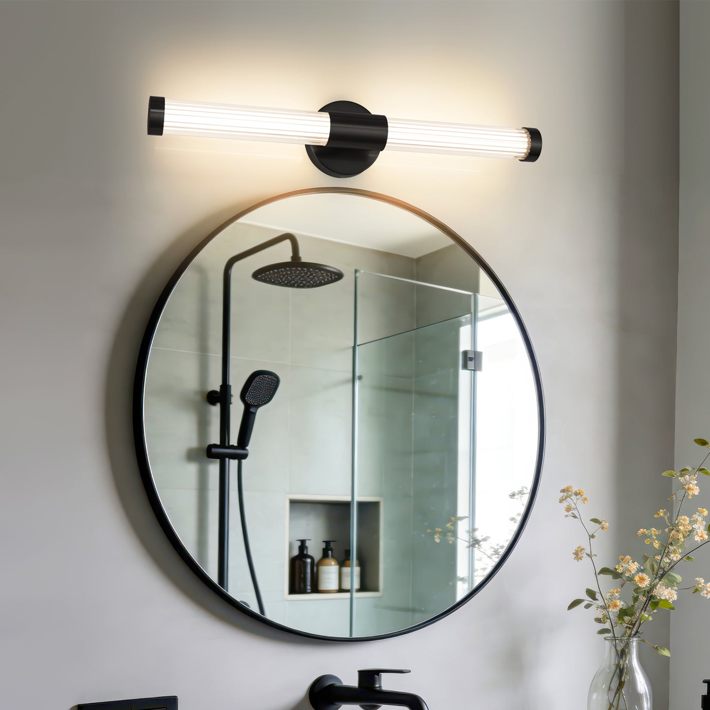 MantoLite LED Mirror Light Bathroom Vanity Light - 60.5CM Wall Mount IP44 Mirror Light 360°Modern Indoor Wall Lamp 12W 3CCT Adjustable 3000K 4000K 6000K Vanity Light Picture Light Matte Black