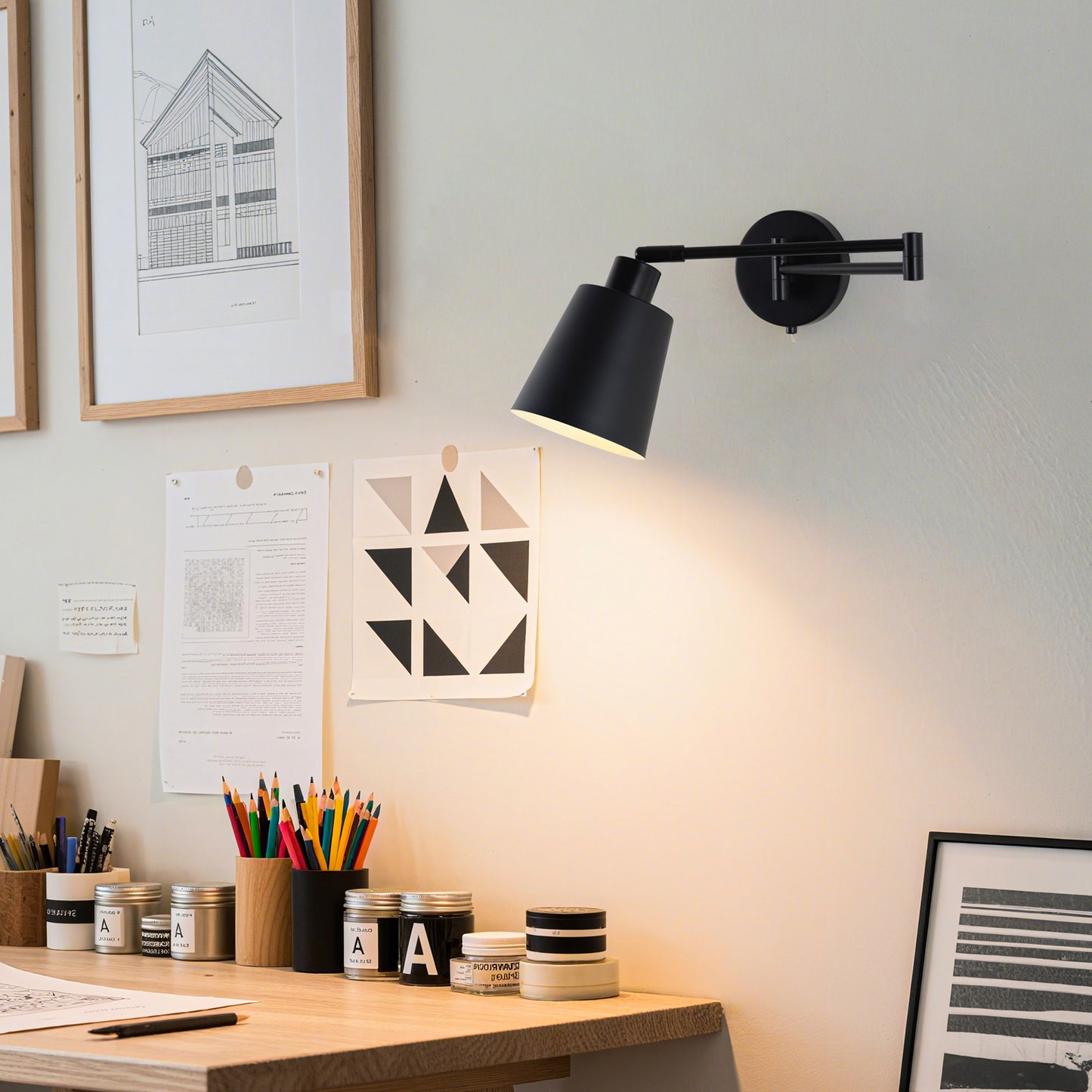 MantoLite Swivel Arm Wall Lamp with Switch Bedroom 4W Wall Light Black E27 Industrial Wall Lamp for Living Room Bedroom Hallway