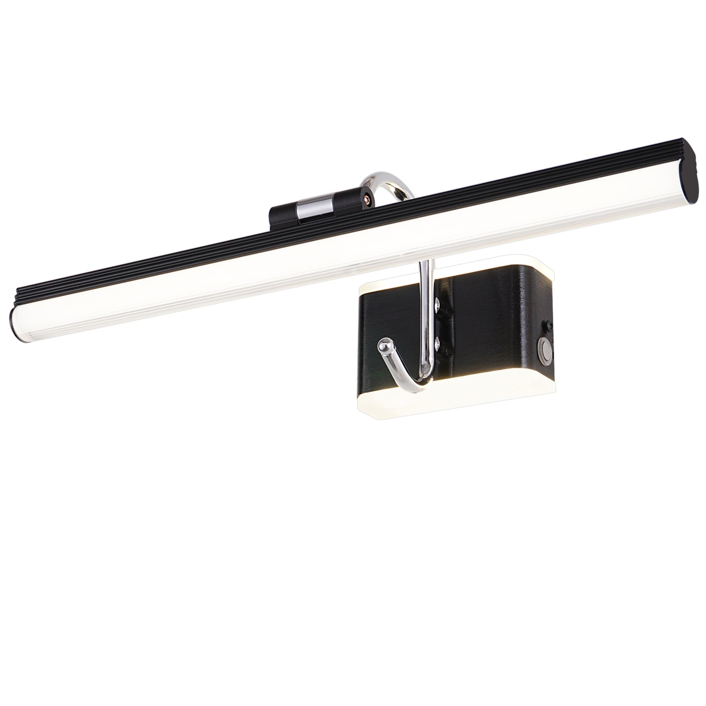 Modern Black Bathroom Light Fixtures 16.3 inch Led Vanity Lights,8W,Rotatable & Dimmable Bar Bathroom Lighting fixtures Over Mirror,4000K Natural White Wall Light Fixtures for Indoor