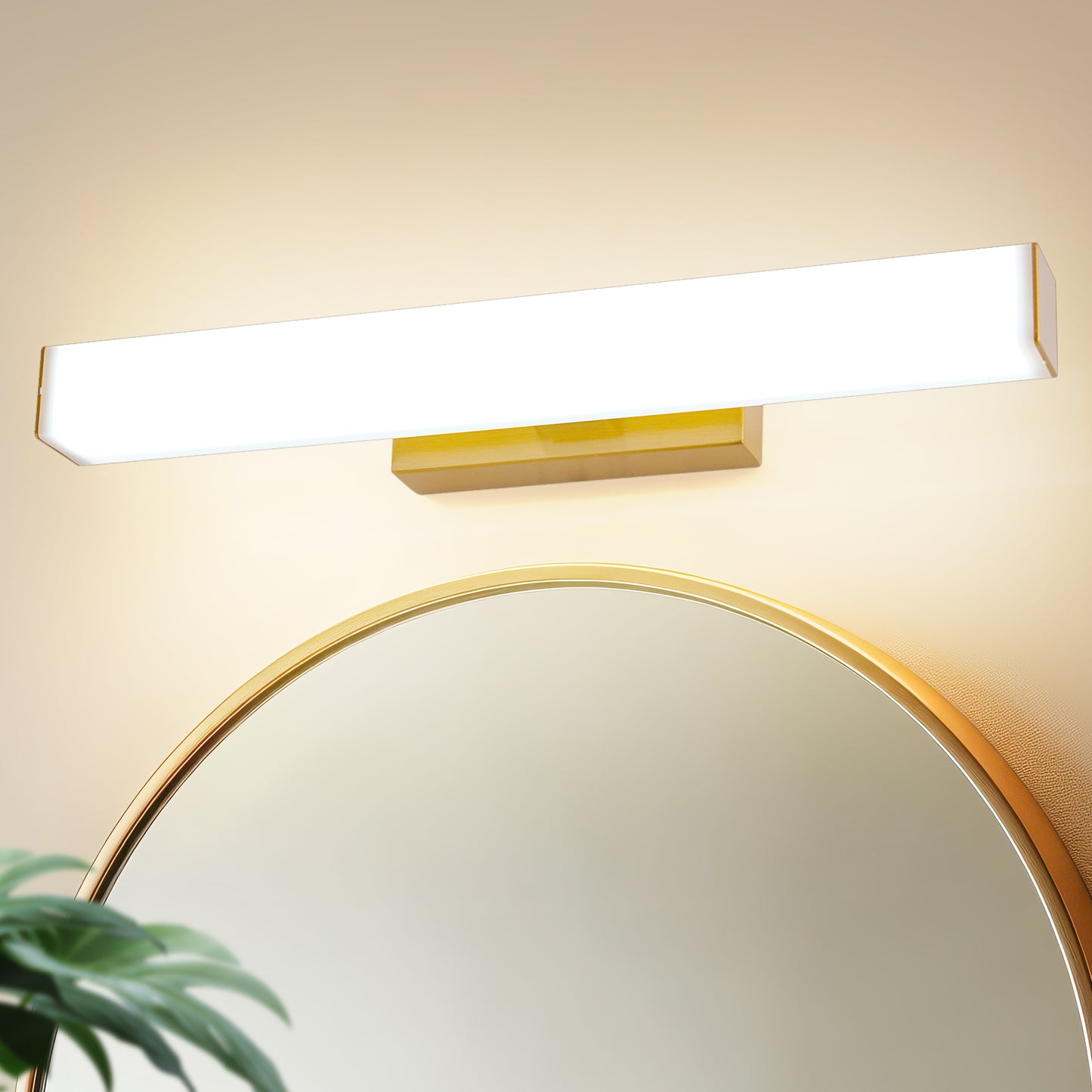 MantoLite Wall Lamp 8W 40CM LED Matte Brass Picture Light LED Bathroom Mirror Lamp, 3000K+6000K Reading Lamp Light For Bed Living Room Picture Light Bedroom Lighting