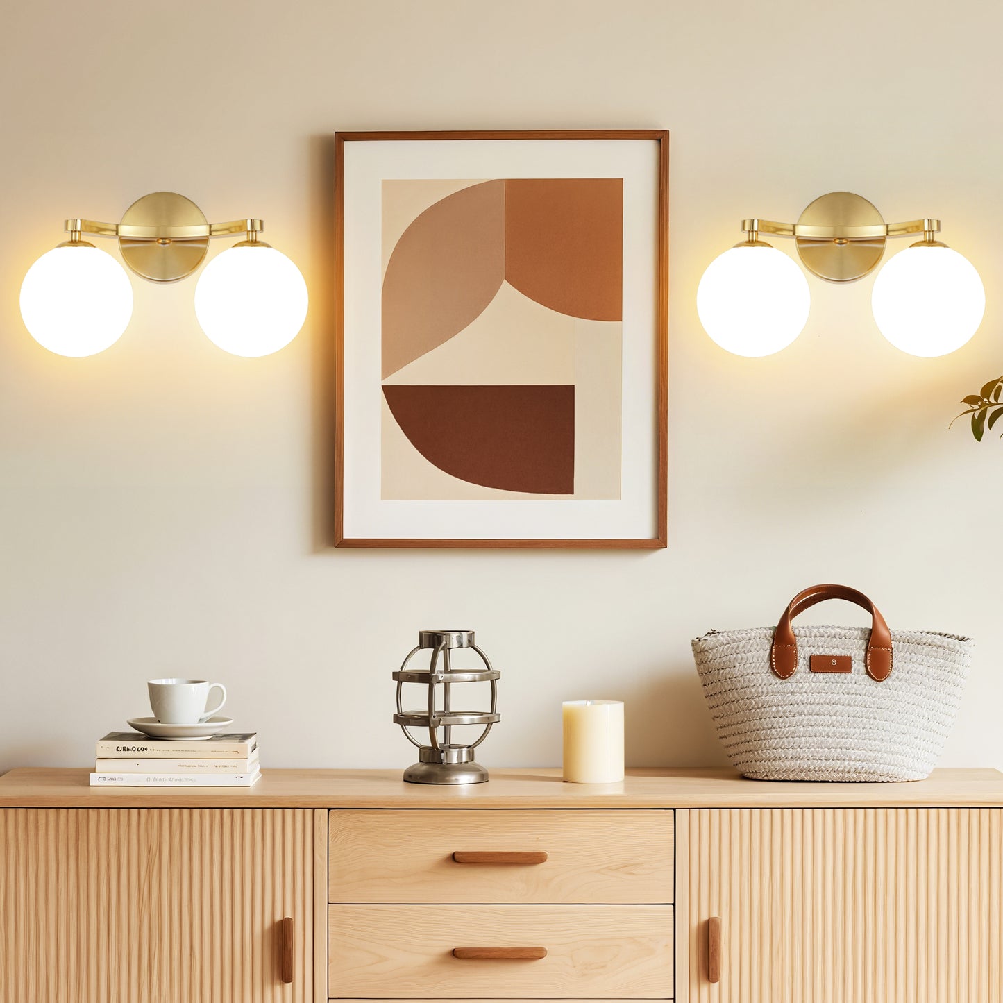MantoLite Indoor Wall Light, Modern LED Wall Light with Spherical Lampshade for Bathroom, Bedroom, Hallway, Living Room