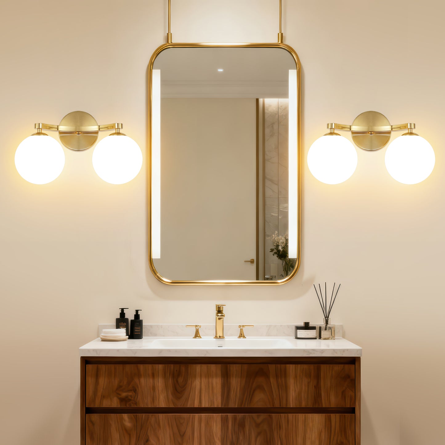 MantoLite Wall Light Interior, Modern LED Wall Light with Globe Shade for Bathroom, Bedroom, Hallway, Living Room