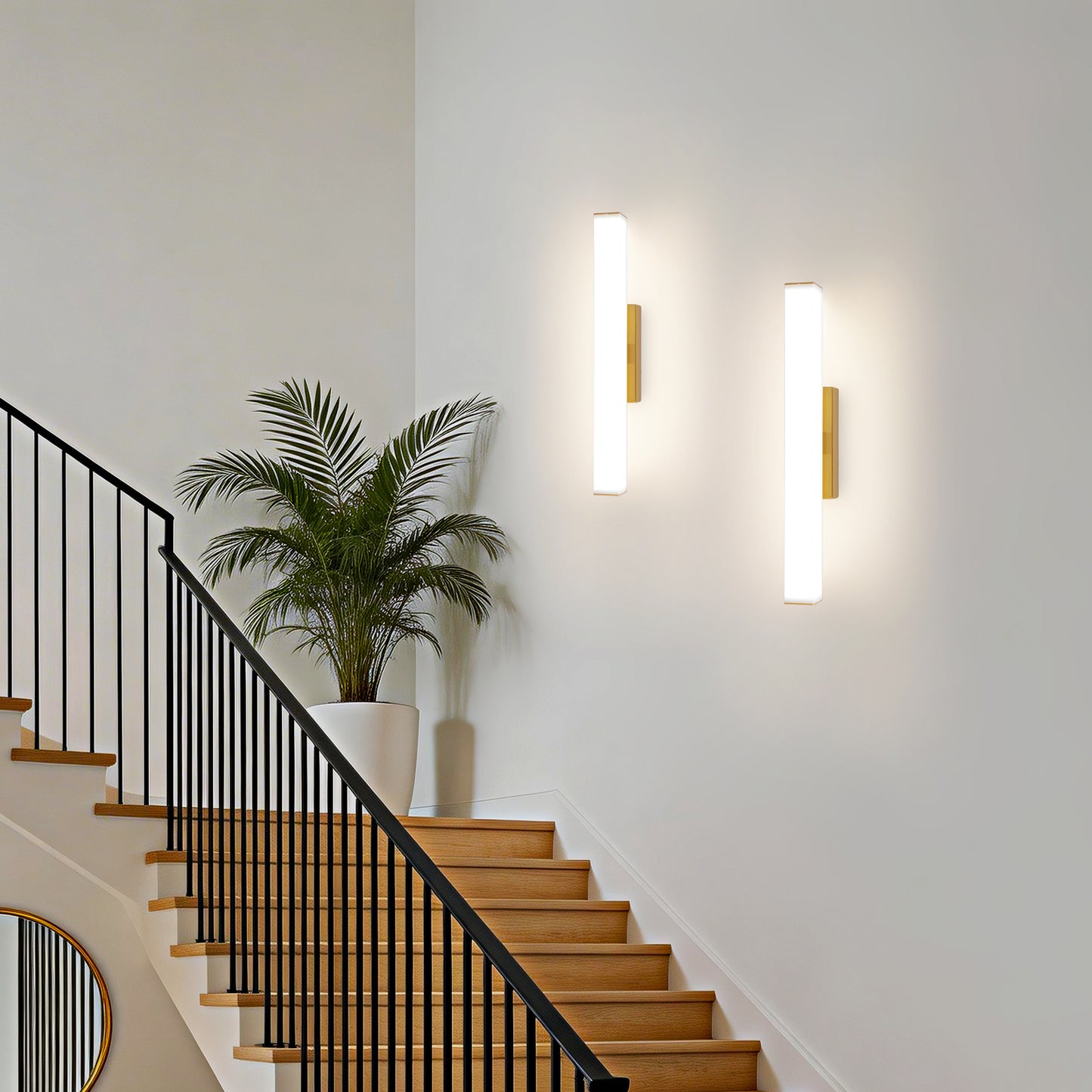 MantoLite Wall Lamp 8W 40CM LED Matte Brass Picture Light LED Bathroom Mirror Lamp, 3000K+6000K Reading Lamp Light For Bed Living Room Picture Light Bedroom Lighting