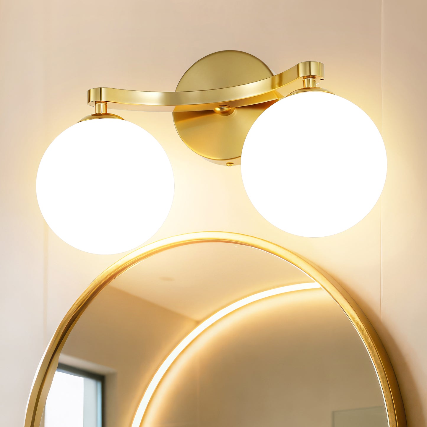 MantoLite Wall Light Interior, Modern LED Wall Light with Globe Shade for Bathroom, Bedroom, Hallway, Living Room