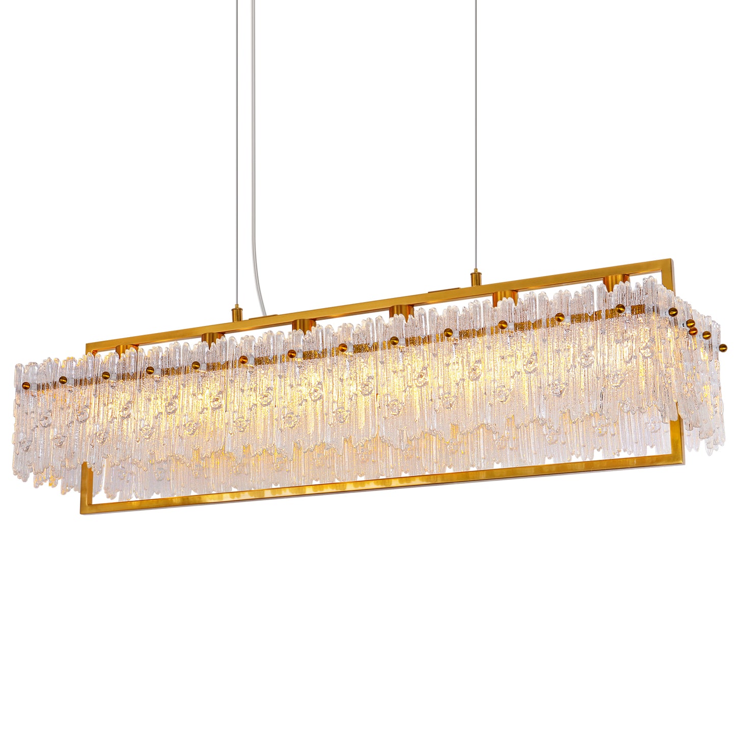 Dining Room Light Fixture 32'' Modern 6-Light black Chandelier for Dining Room with E12 Base Compatible with 3000K~6000K (No Bulbs) Linear Farmhouse Lighting for Kitchen Island and Living Room