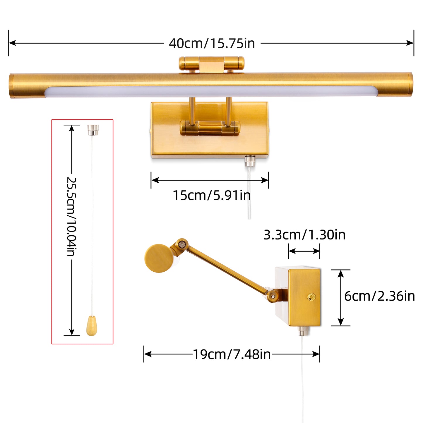 Wall Sconce Lighting 8W, Bathroom Mirror LED