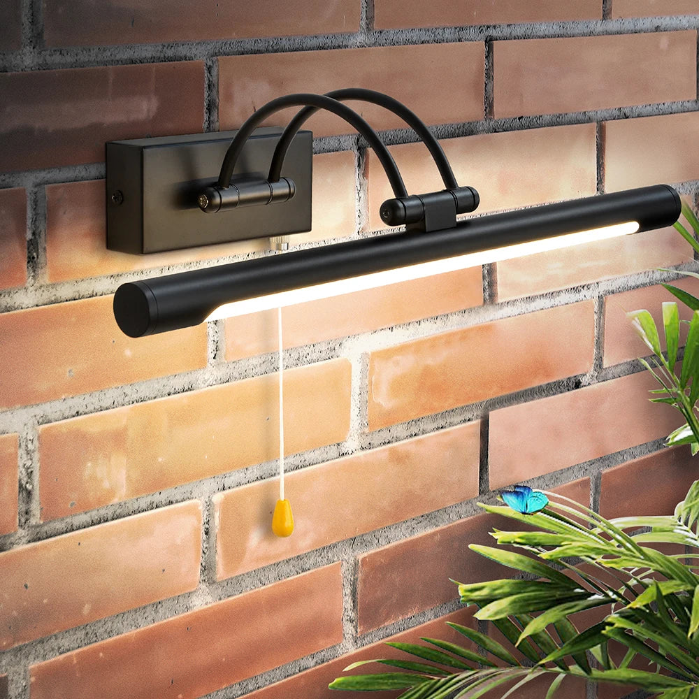 Modern Design Black Cylinder Painting Lamp Over Picture