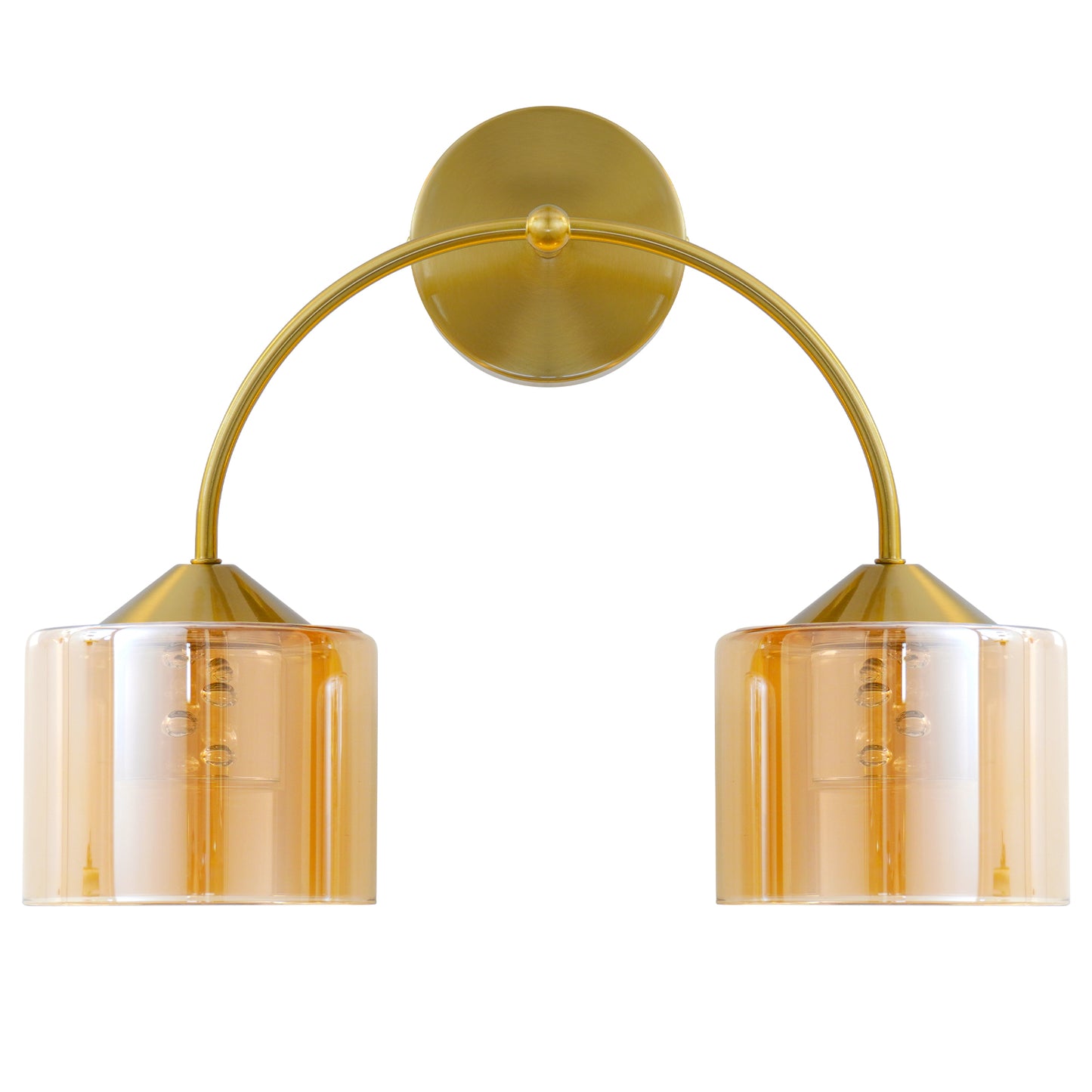 MantoLite Modern Mode Wall Light, Indoor LED 2-Lamp Wall Light, 3 Color Temperature Adjustable, Suitable for Bathroom, Bedroom, Living Room, Hallway, Kitchen (Copper, 40cm)