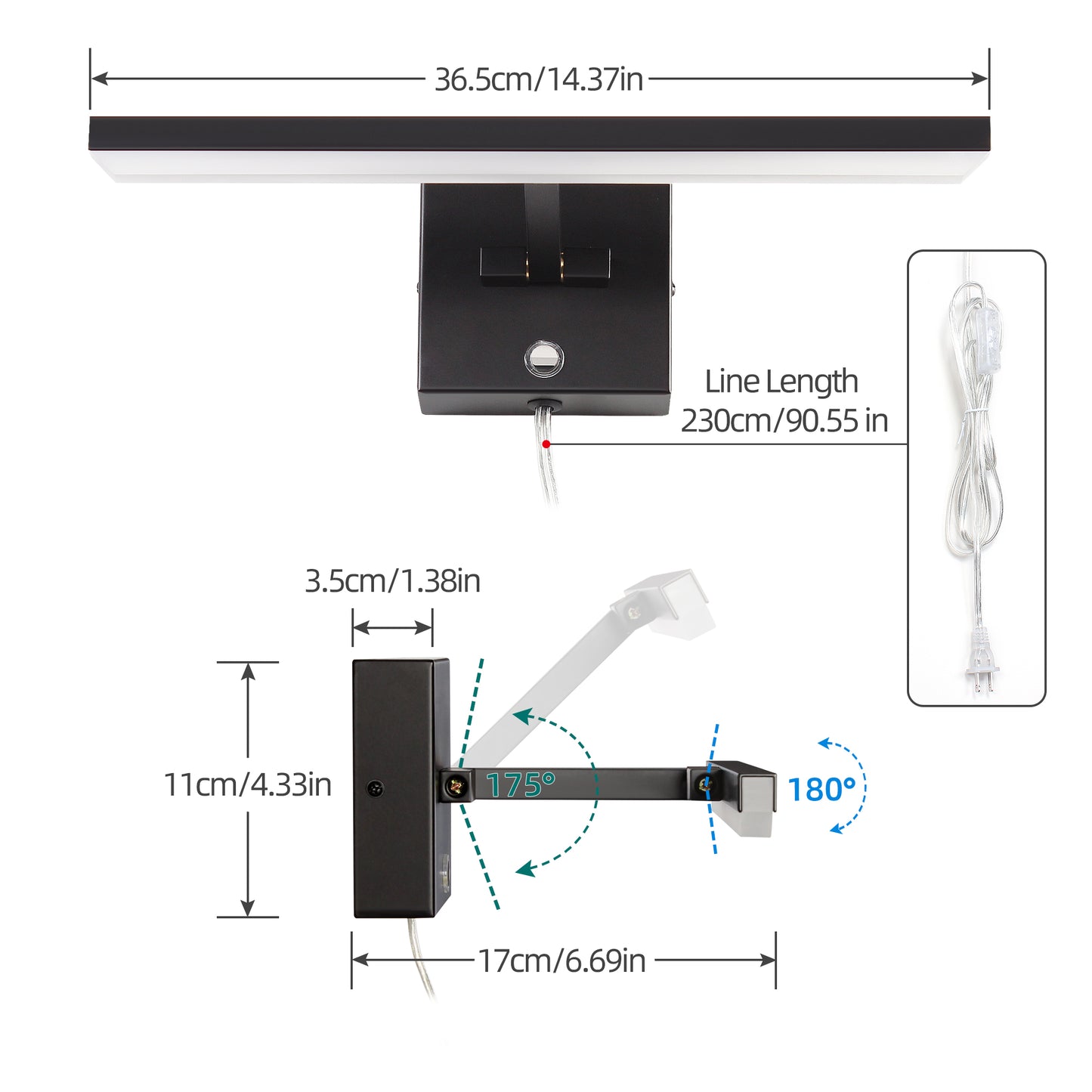 Dimmable Picture Light Mirror Light for Dressing Room Bathroom