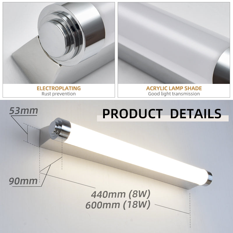 Simple Creative Modern Chrome Wall Lamp for Hotel and Living Room Corridor Decoration with LED Warm White Light High CRI 80