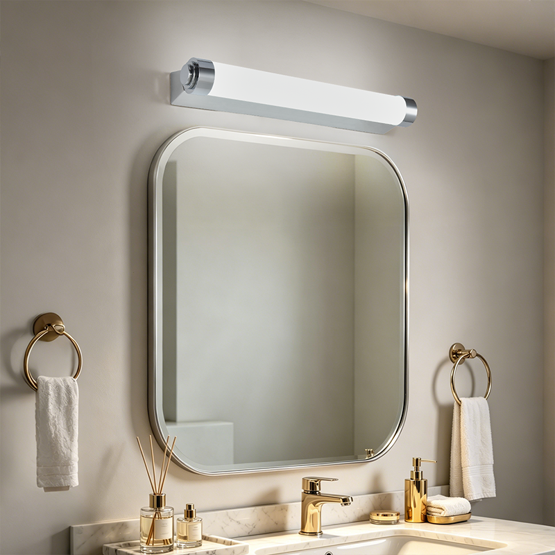 Simple Creative Modern Chrome Wall Lamp for Hotel and Living Room Corridor Decoration with LED Warm White Light High CRI 80