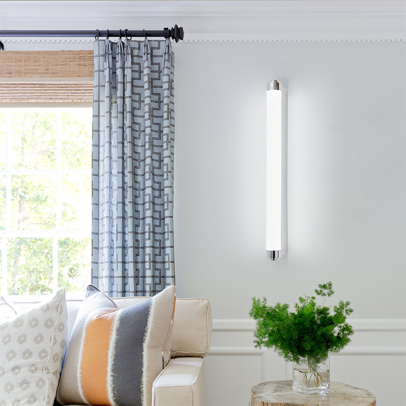 Simple Creative Modern Chrome Wall Lamp for Hotel and Living Room Corridor Decoration with LED Warm White Light High CRI 80