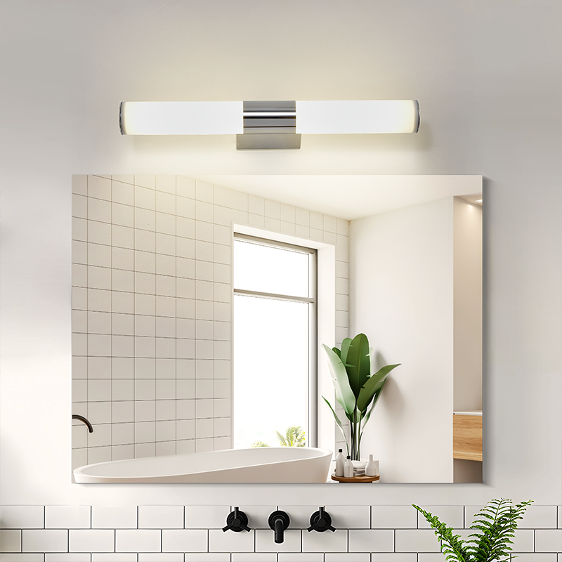 Modern Waterproof Aluminum LED Wall Lamp Black Dimmable 3500K Warm White Bathroom Wall-Mounted Linear Wall Lights