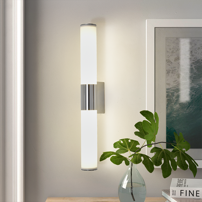 Modern Waterproof Aluminum LED Wall Lamp Black Dimmable 3500K Warm White Bathroom Wall-Mounted Linear Wall Lights