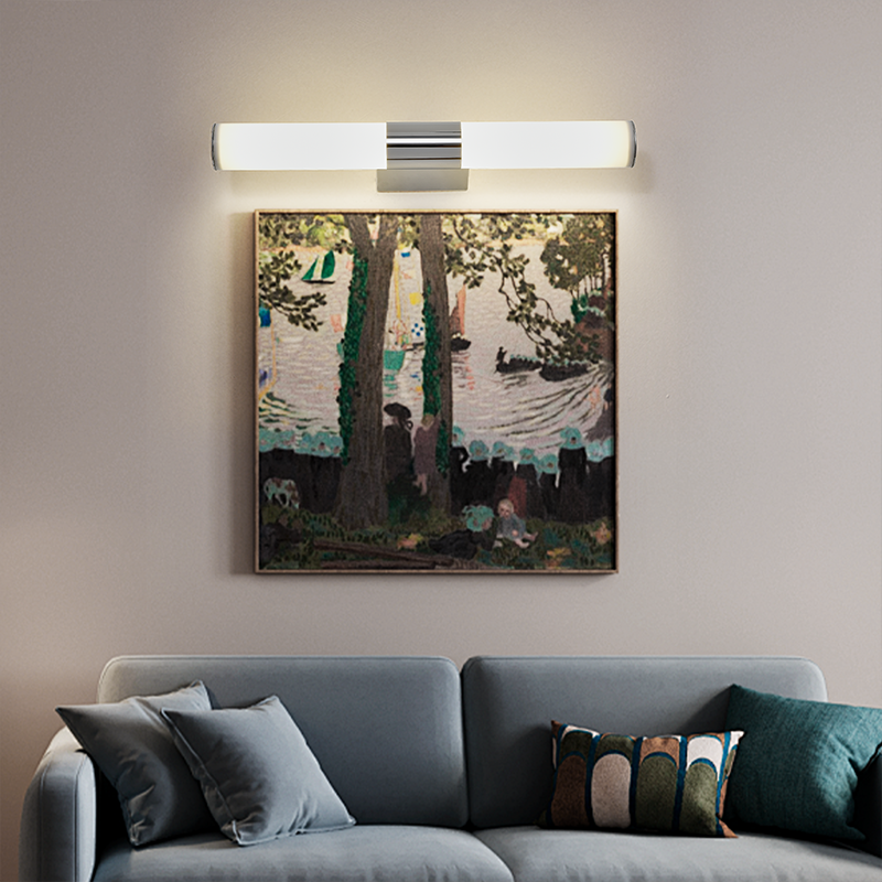 Modern Waterproof Aluminum LED Wall Lamp Black Dimmable 3500K Warm White Bathroom Wall-Mounted Linear Wall Lights