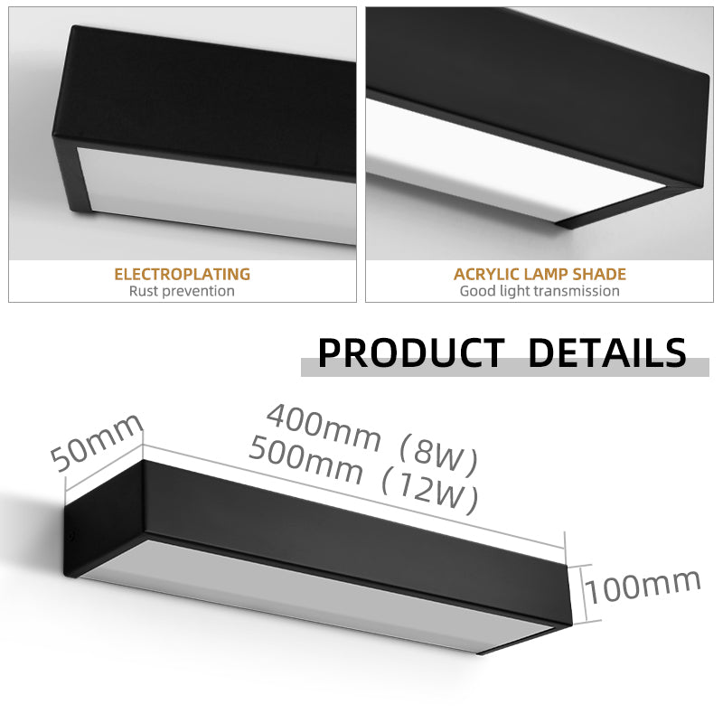 Modern Linear LED Wall Lamps Long Strip Metal Dimmable 3-Year Warranty Bedroom Living Room Decor