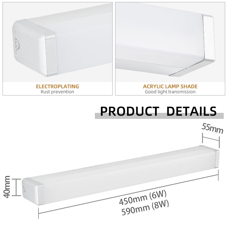 Elegant Silver Lamp Light for Bathroom Stylish Bathroom Light Fixture Wall Mount LED Light Combining Modern Design