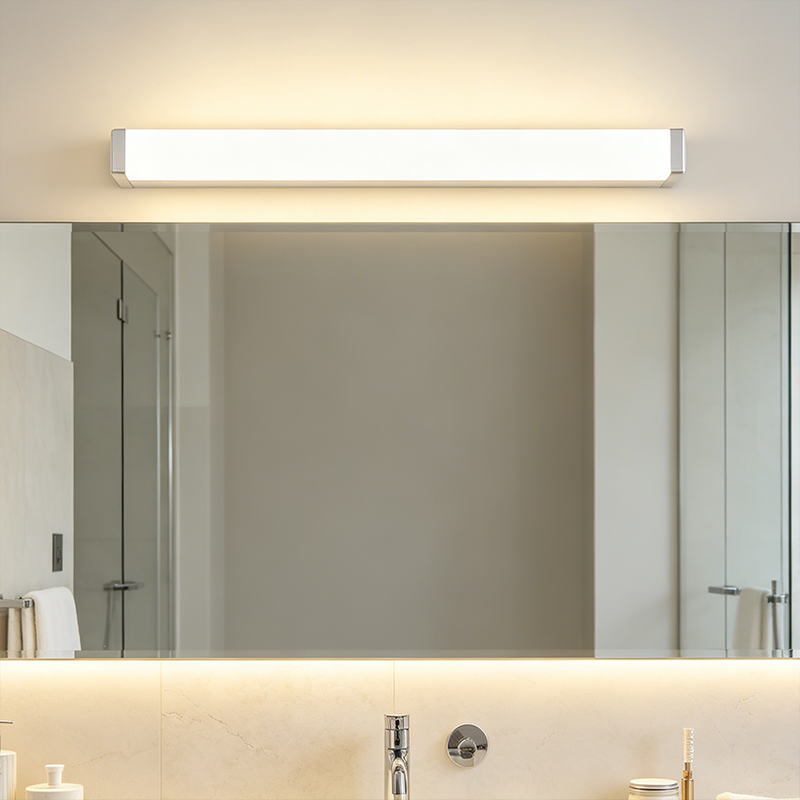 Elegant Silver Lamp Light for Bathroom Stylish Bathroom Light Fixture Wall Mount LED Light Combining Modern Design