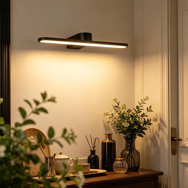 LED Modern Stainless Steel E26 Linear Wall Light for Bedroom and Living Room Sofa Background Lighting