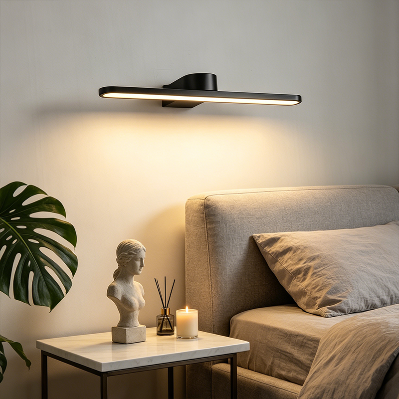 LED Modern Stainless Steel E26 Linear Wall Light for Bedroom and Living Room Sofa Background Lighting