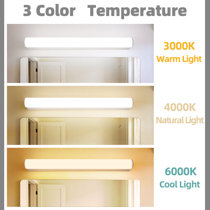Crescentic Chrome Stainless Steel LED Bathroom Vanity Light Modern Half Moon Shape IP44 Waterproof 2700K Warm White Wall