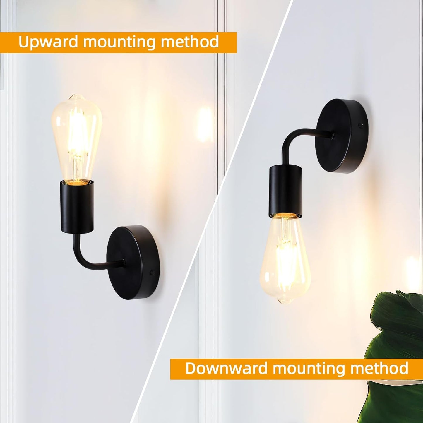 Black Wall Sconces Retro Hallway Indoor