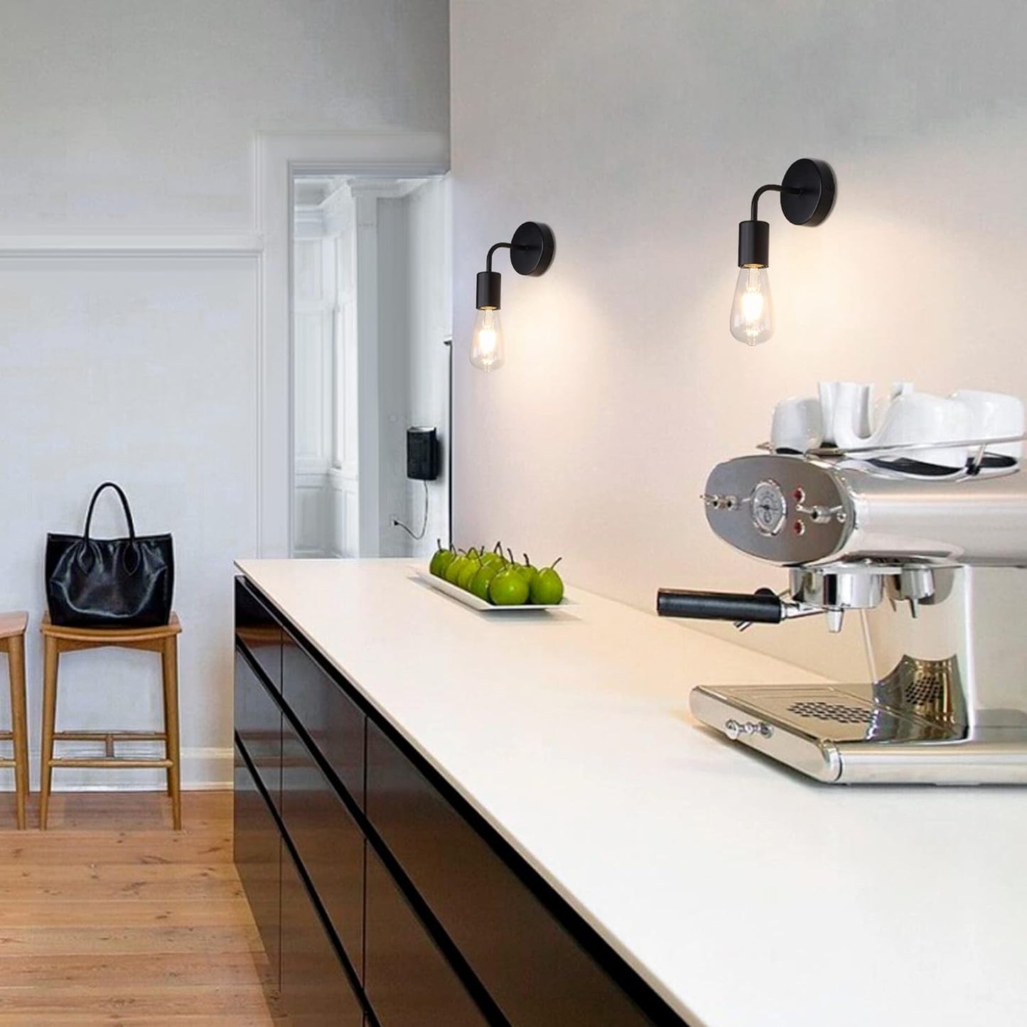 Black Wall Sconces Retro Hallway Indoor