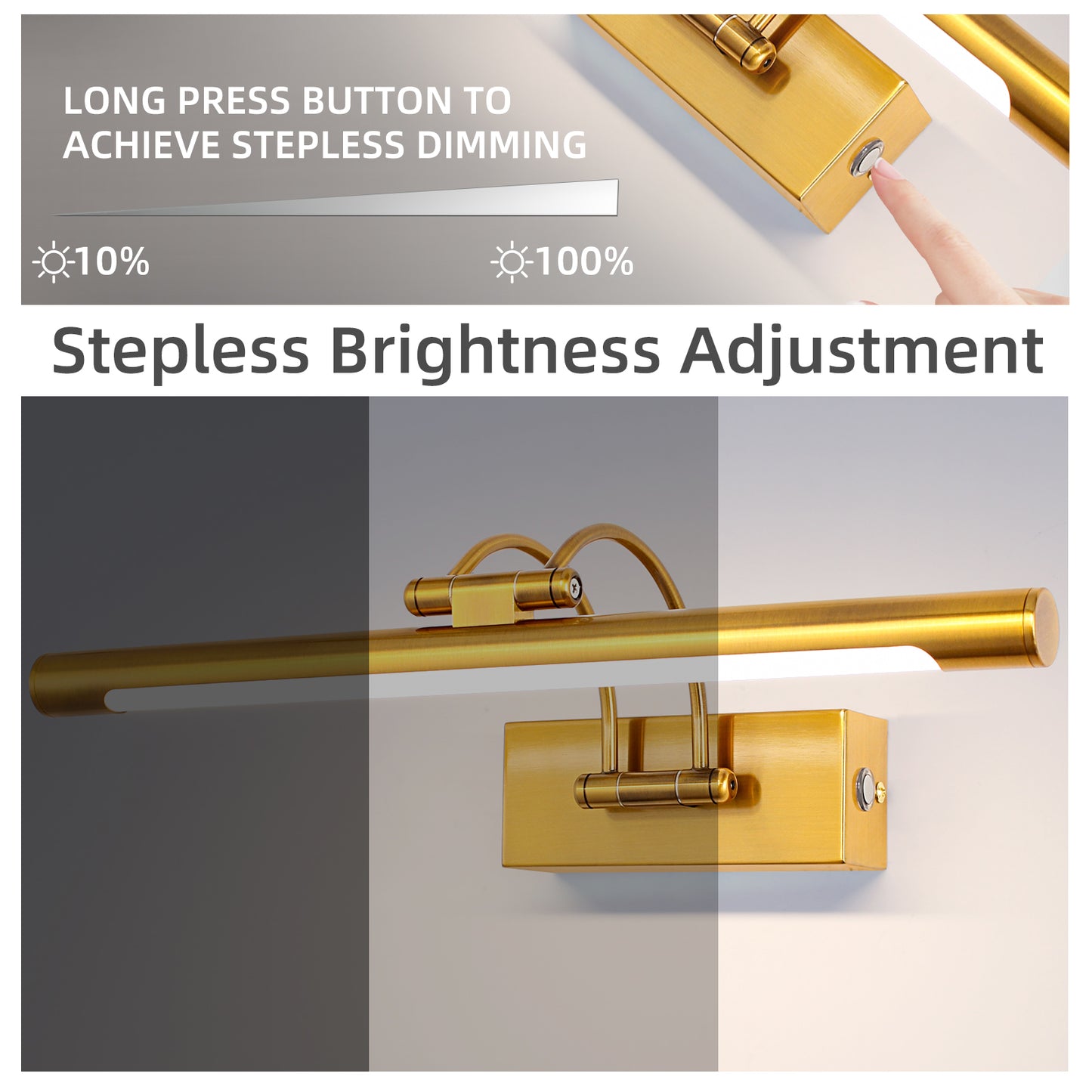 Temperature+LED Image Light Stepless with Swivel Lamp Head
