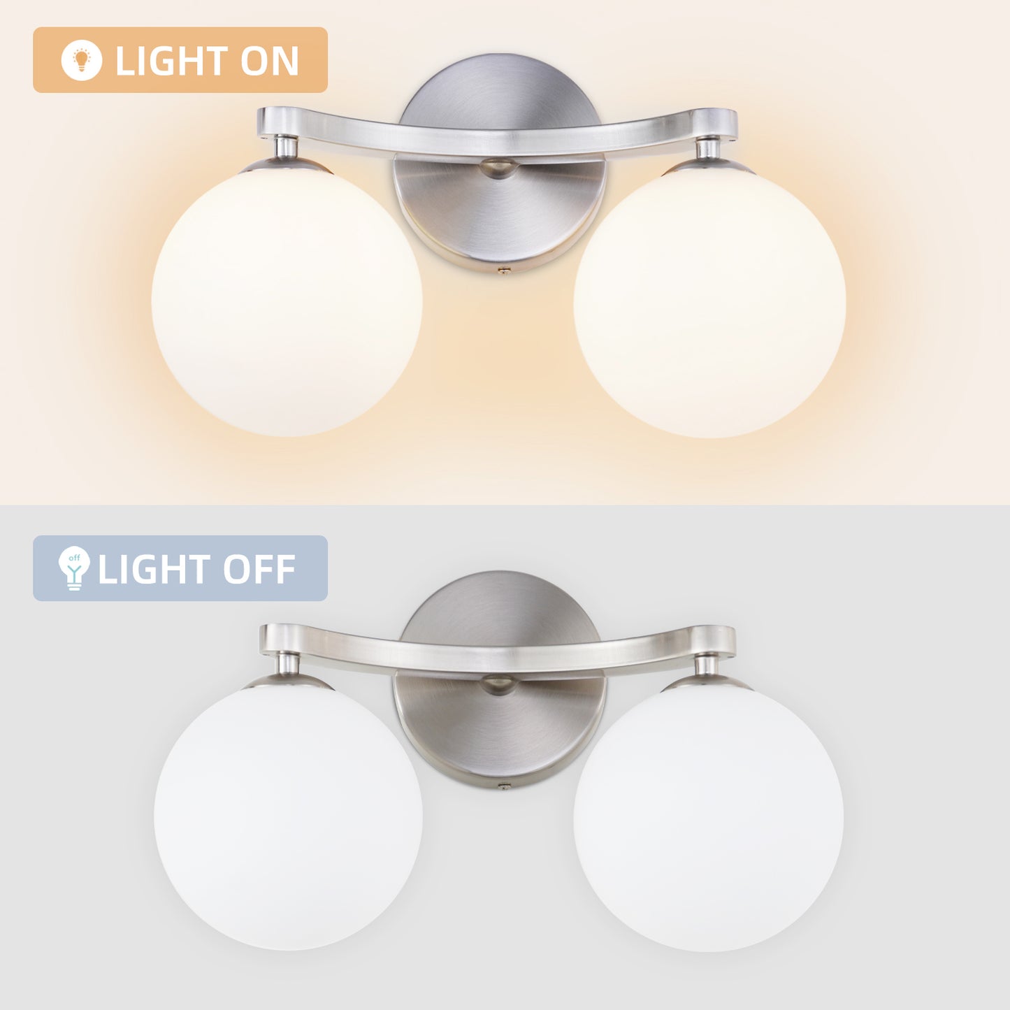 MantoLite Wandleuchte Innen,Moderne Wandleuchte LED mit Kugel Lampenschirm Für Badezimmer Schlafzimmer Flur Wohnzimmer