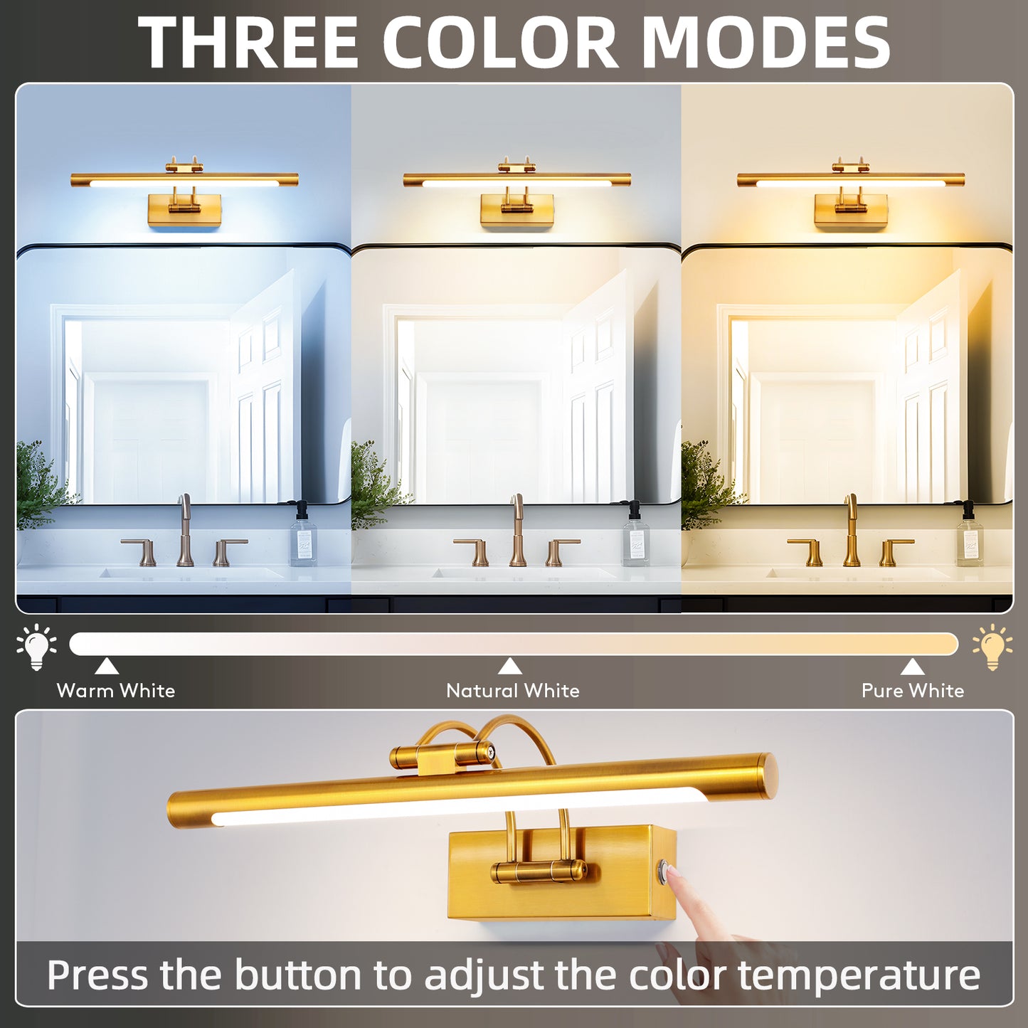 Temperature+LED Image Light Stepless with Swivel Lamp Head