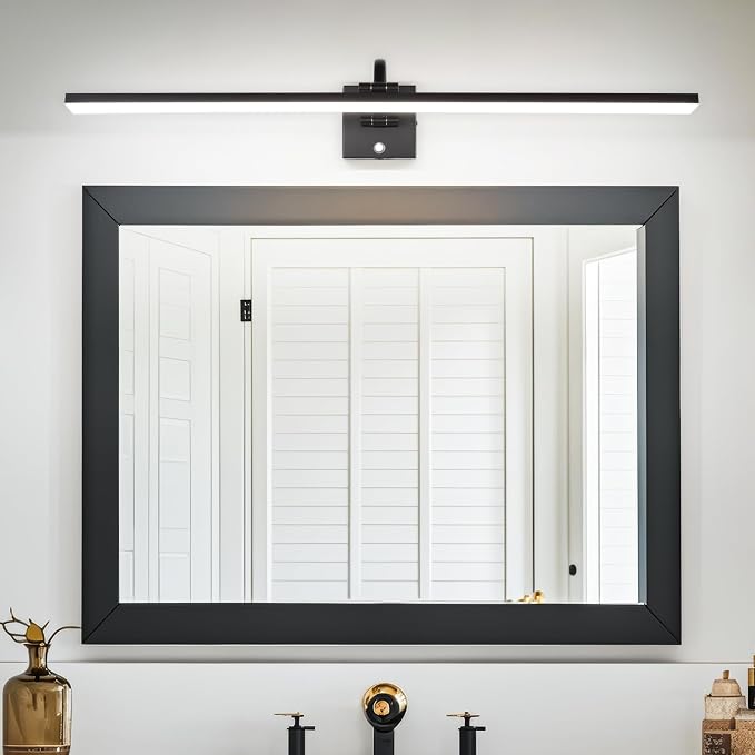 MantoLite 35'' Picture Lights for Wall,Vanity Lights for Bathroom,Plug-in or Hardwired, 6000K 16W LED Dimmable Modern Bathroom Lighting Fixtures Over Mirror and Wall Lights for Bedroom