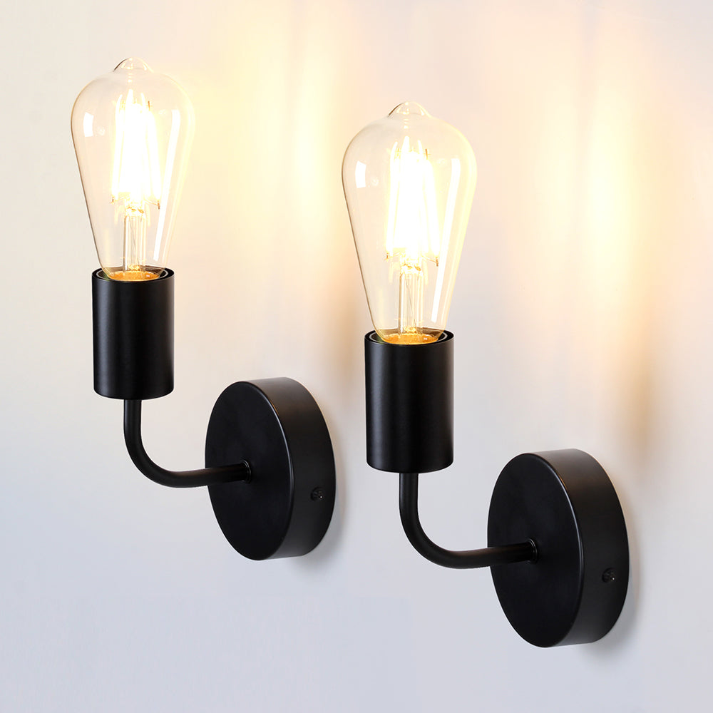 2 Pack  Black Vintage Wall Sconces E27