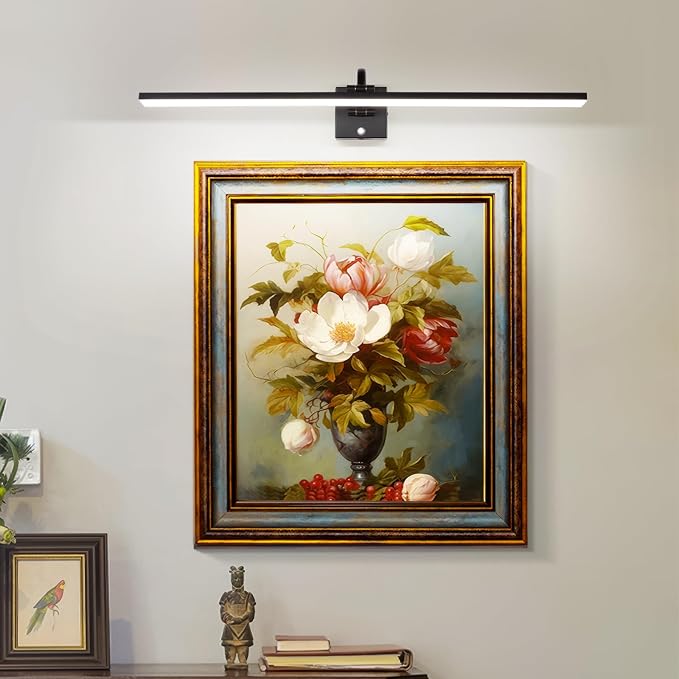 MantoLite 35'' Picture Lights for Wall,Vanity Lights for Bathroom,Plug-in or Hardwired, 6000K 16W LED Dimmable Modern Bathroom Lighting Fixtures Over Mirror and Wall Lights for Bedroom