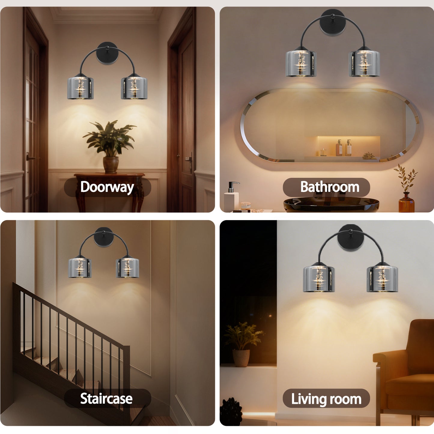 MantoLite Wall Lamp 8W 40CM LED Matte Black Picture Light LED Bathroom Mirror Lamp, 3000K+6000K Reading Lamp Light For Bed Living Room Picture Light Bedroom Lighting