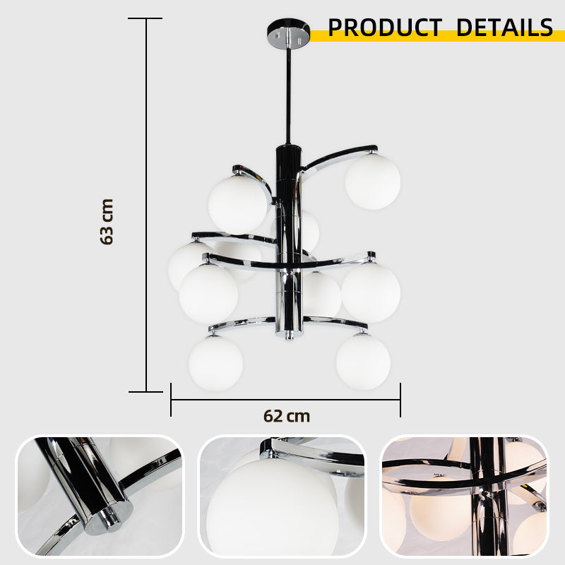 Customized Manufacturer Modern Decorative Luxury Design Dining Hanging LED Chandelier Iron Glass High Brightness 3-Year Warranty