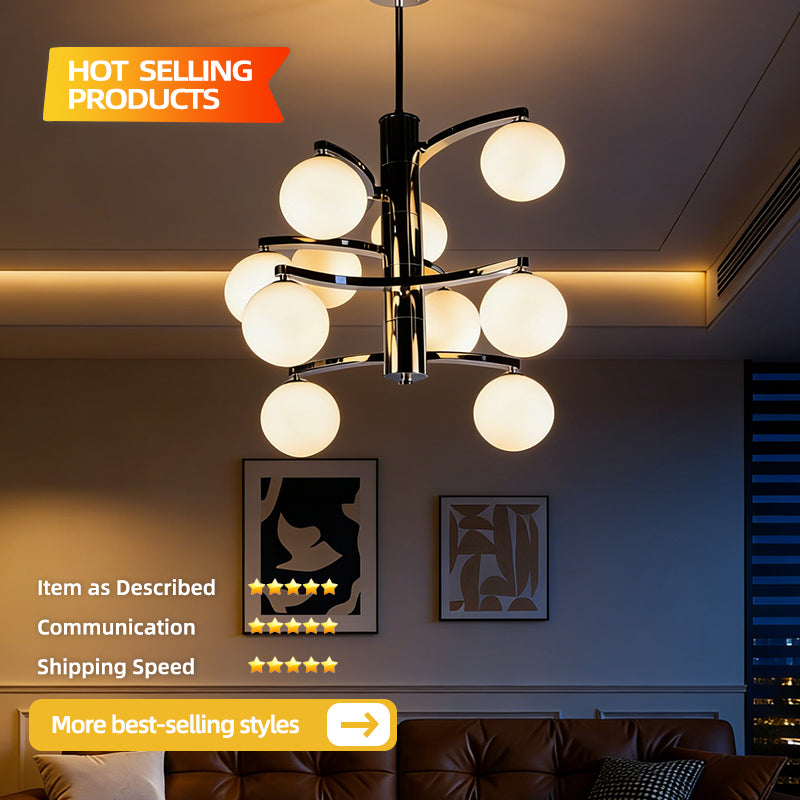 Customized Manufacturer Modern Decorative Luxury Design Dining Hanging LED Chandelier Iron Glass High Brightness 3-Year Warranty
