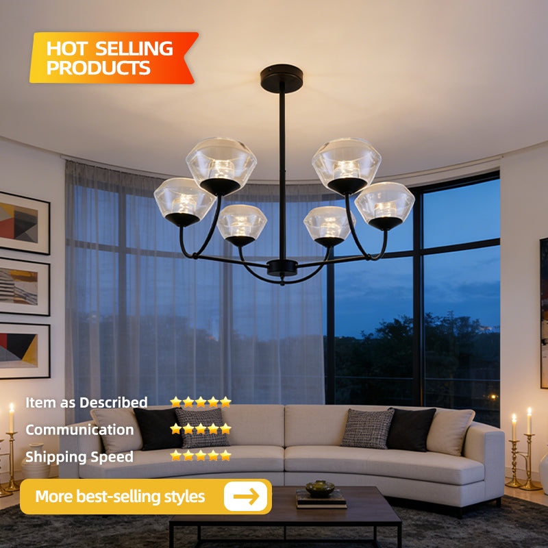 Modern Luxury Chandelier European American Style Crystal Ceiling Lamp Square Linear Glass Pendant Light Home Lighting Bedroom