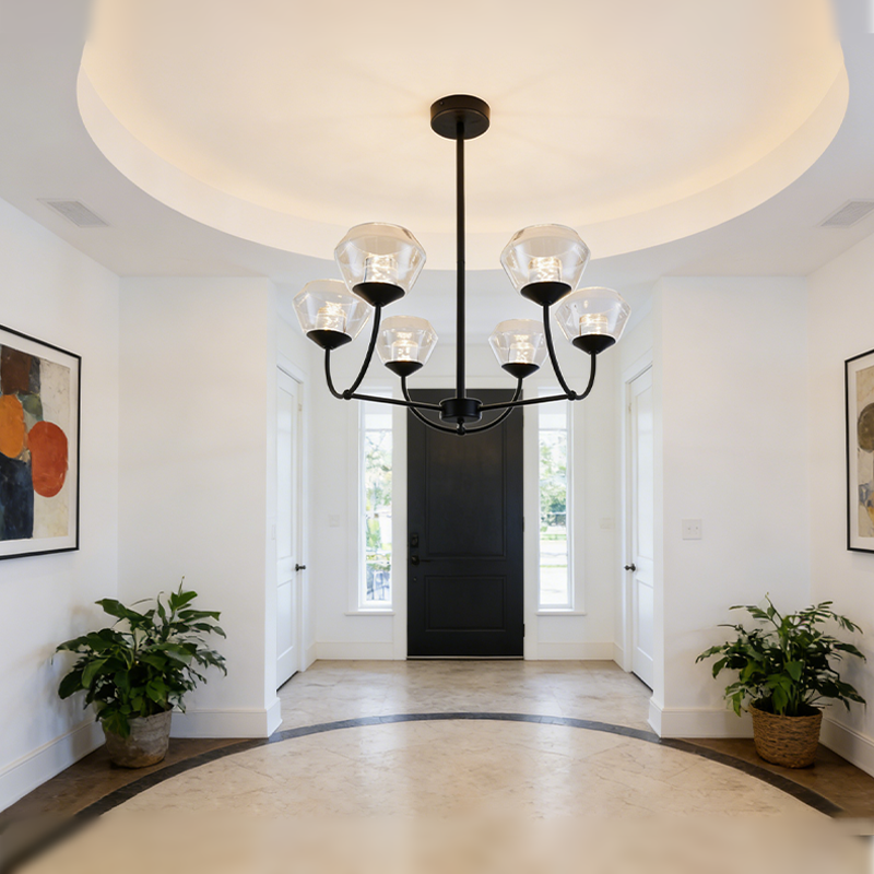 Modern Luxury Chandelier European American Style Crystal Ceiling Lamp Square Linear Glass Pendant Light Home Lighting Bedroom
