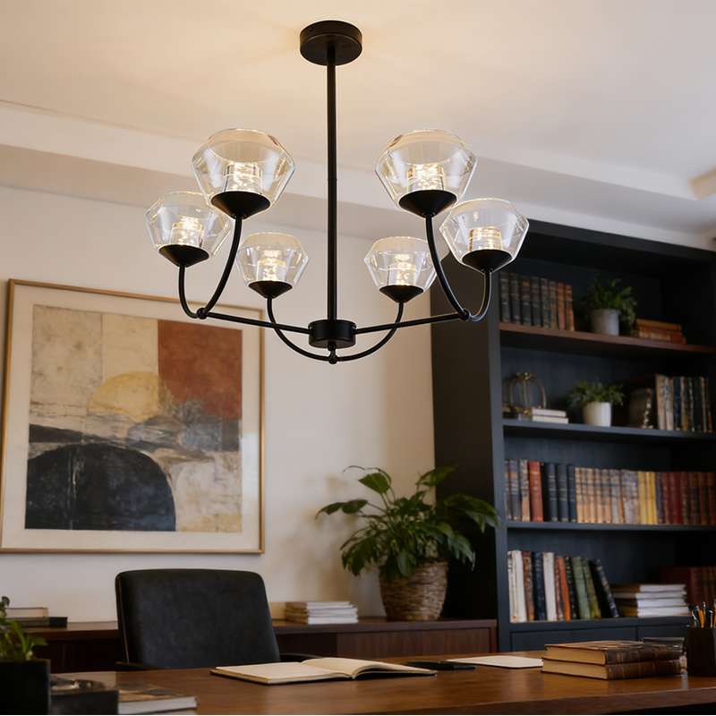 Modern Luxury Chandelier European American Style Crystal Ceiling Lamp Square Linear Glass Pendant Light Home Lighting Bedroom