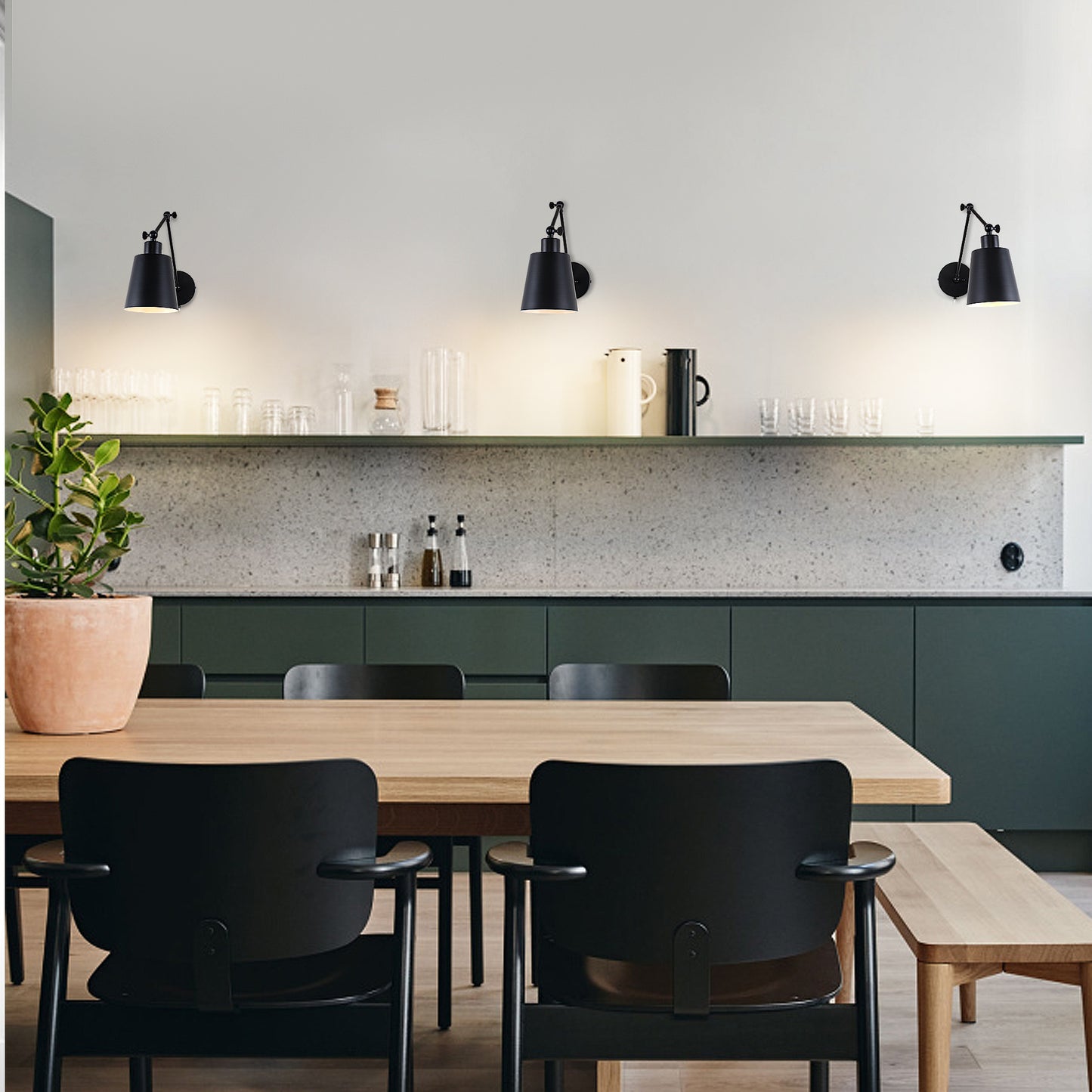 60 cm Bedside Lamp with Cone Lampshade