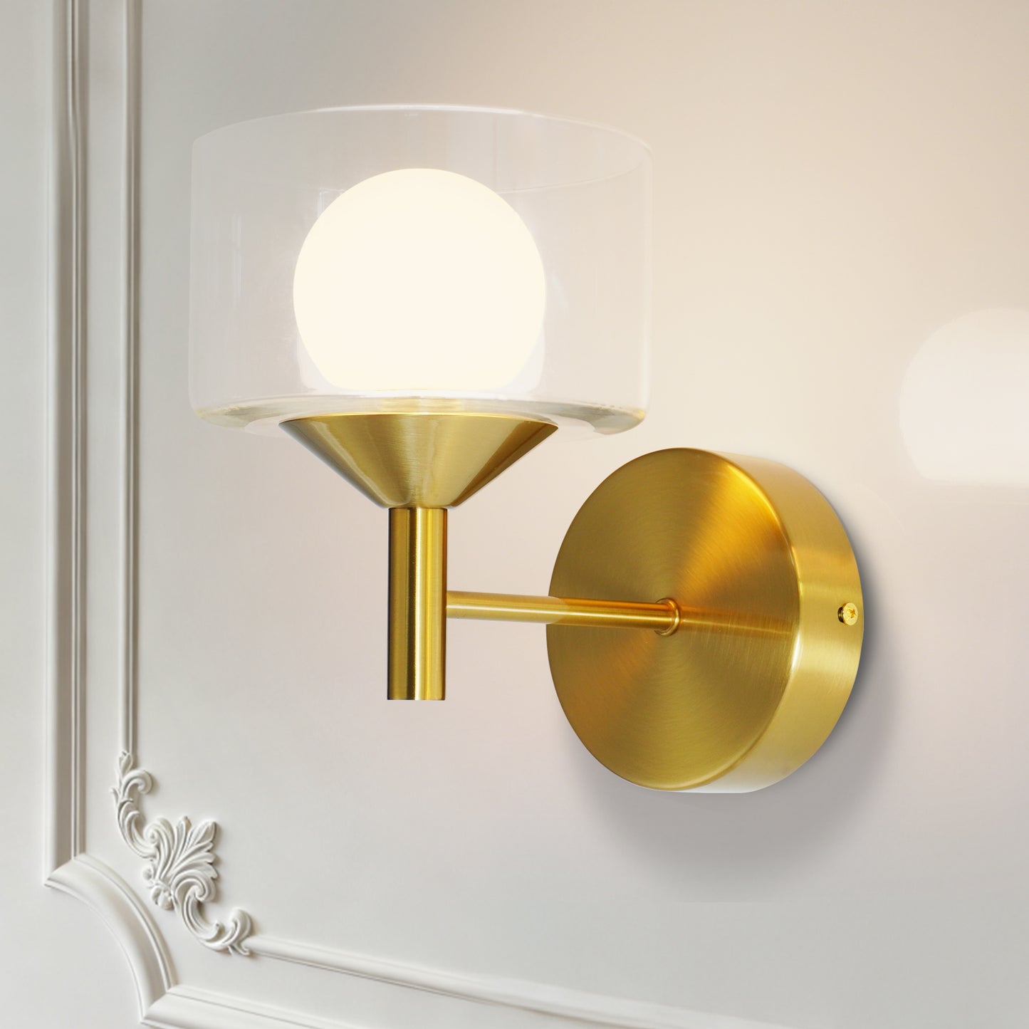 Vintage Wall Lamp Glass Wall Light Oval Glass Lampshade Hallway Wall Lamp &nbsp;(4500K) IP44, Nightstand Lamp, For Living Room, Bedroom